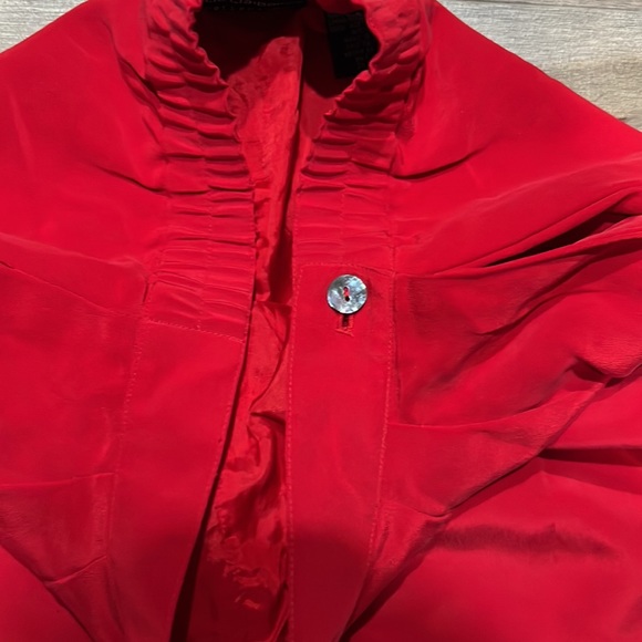 Silk wide leg red pants, size 6 - Picture 5 of 5